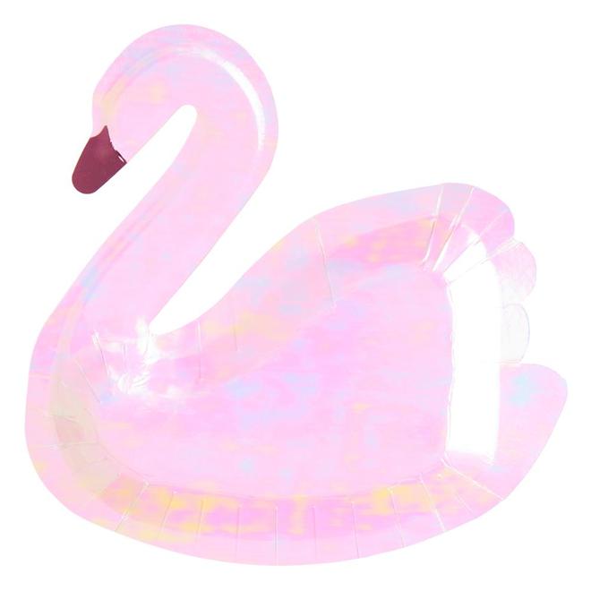 Bóia insuflável em forma de cisne rosa