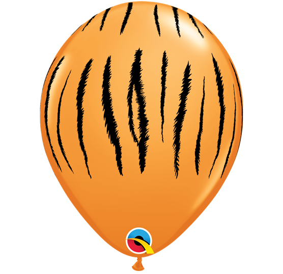 Balão laranja com riscas pretas de pele de tigre