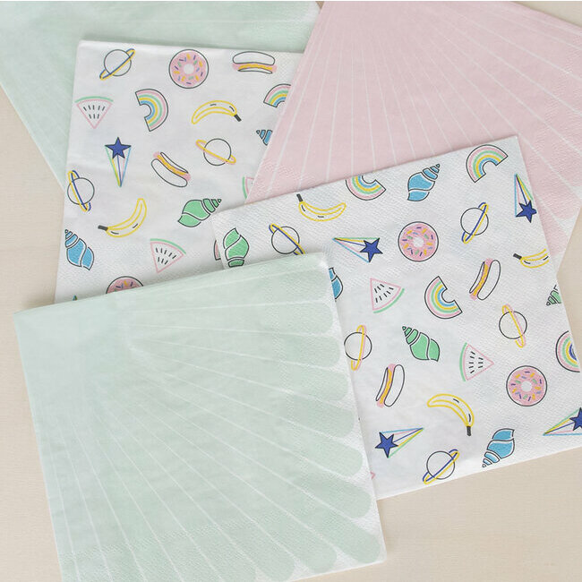 Panos de cozinha estampados e lisos em tons pastel