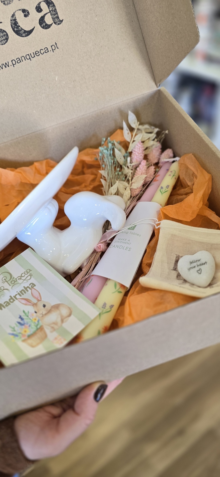 Castiçal flor| Feliz Páscoa Madrinha