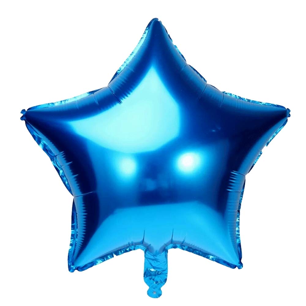 Balão azul metálico em forma de estrela