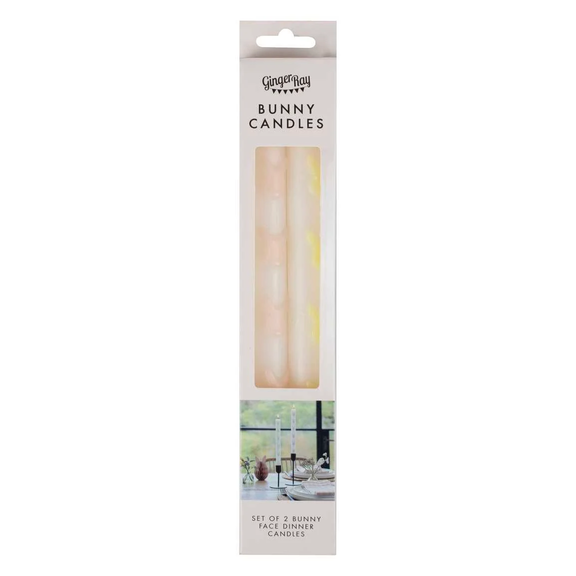 Caixa de velas decorativas Ginger Ray Bunny Candles com 2 velas em tons pastel