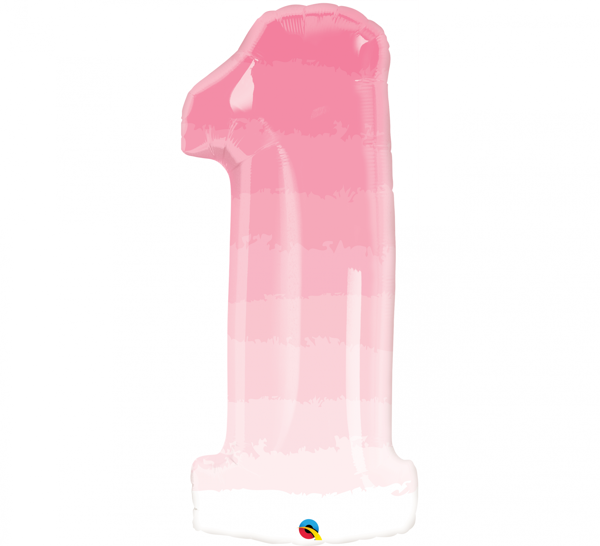 Balão número 1 metálico rosa degradê