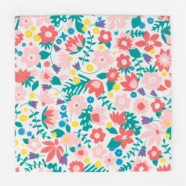 lenço quadrado com padrão floral colorido