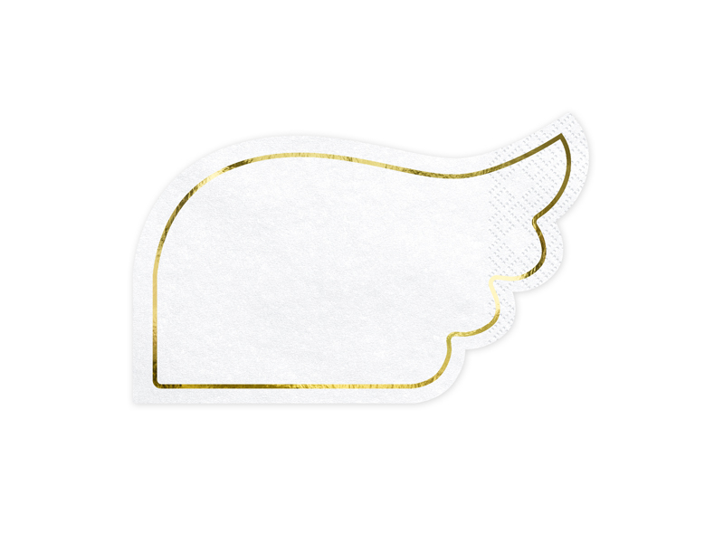 Etiqueta em papel branco com contorno dourado e borda ondulada