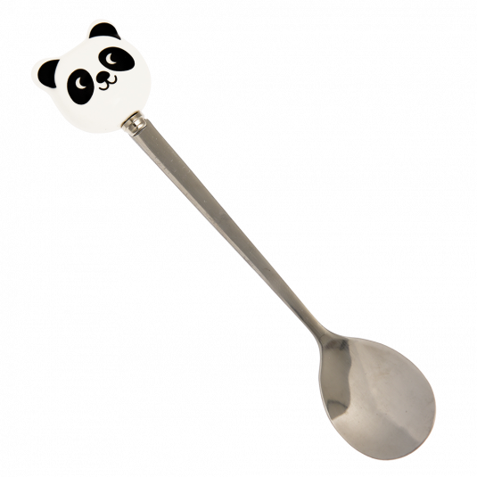 Colher metálica com cabeça de panda no cabo
