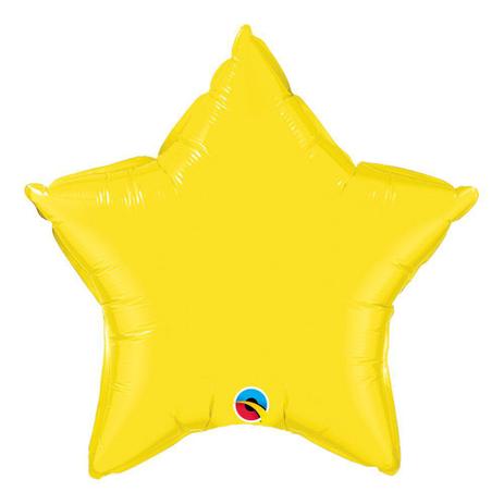 Balão amarelo metalizado em forma de estrela