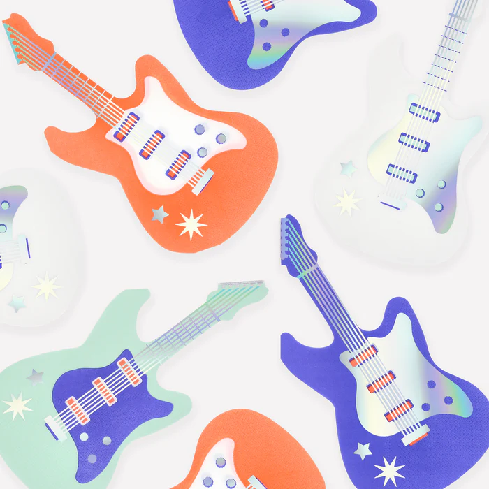 Padrão de guitarras elétricas coloridas sobre fundo branco