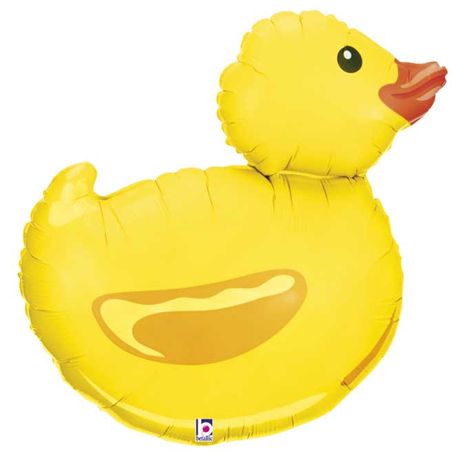 Boia insuflável amarela com forma de pato para piscina