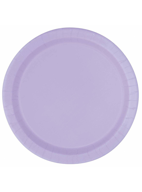Prato descartável de papel lilás