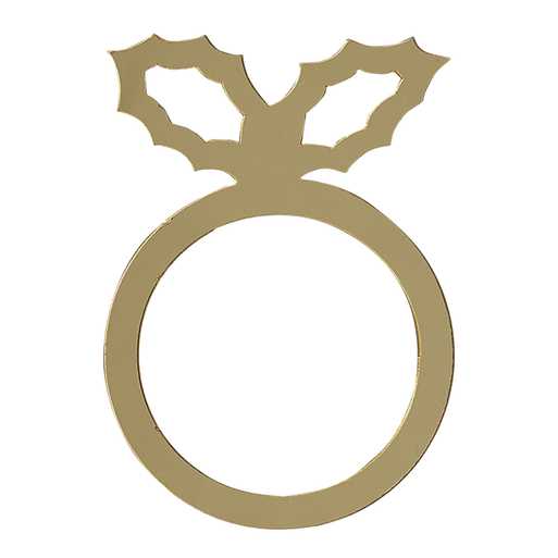 Anel dourado com decoração de folhas