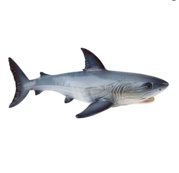 Figura realista de tubarão cinza e branco