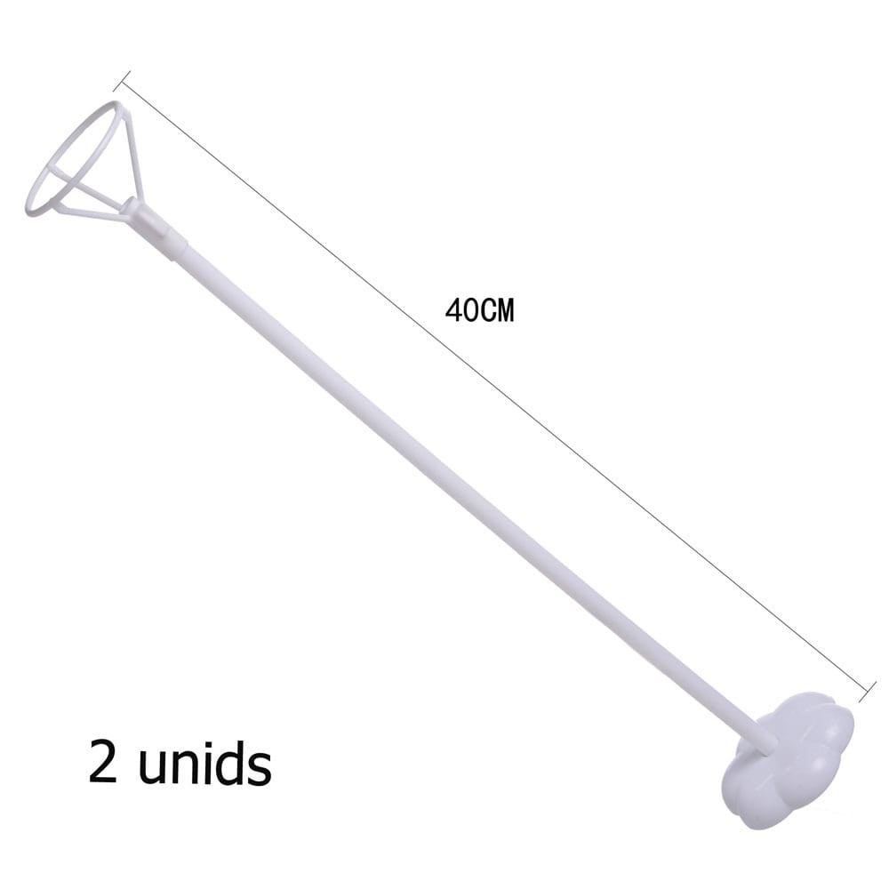 Varinha misturadora plástica branca com 40 cm, parta superior triangular e base com quatro presenças circulares