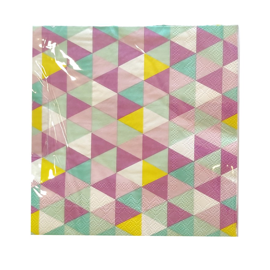 Guardanapo colorido com padrão de triângulos