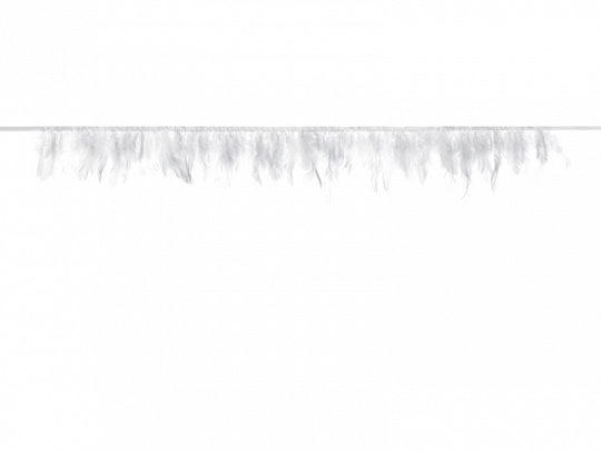 Franja decorativa branca com fibras penduradas