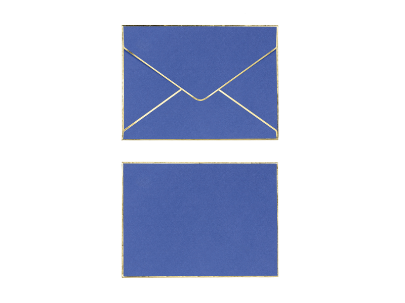 Envelopes de papel azul, um aberto e outro fechado
