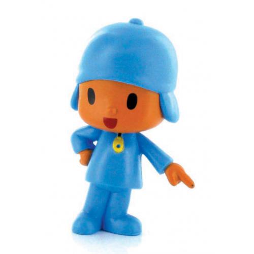 Figura de plástico do personagem Pocoyo com roupa azul