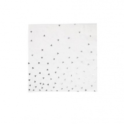 Pano branco com pequenos triângulos pretos.