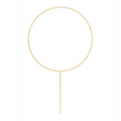 Argola metálica dourada com haste reta em fundo branco