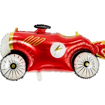 Balão carro de corrida vermelho e dourado