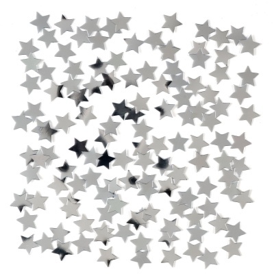 Estrelas pequenas prateadas em fundo branco