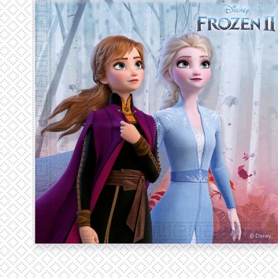 Imagem da Disney Frozen II com duas personagens femininas na floresta
