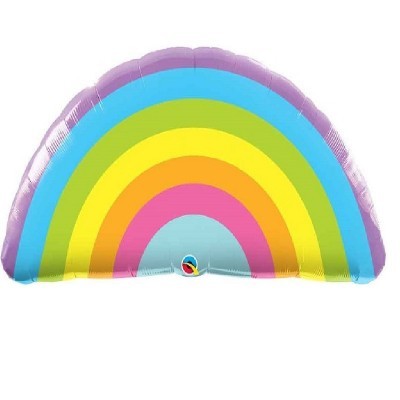 Balão arco-íris em cores vibrantes feito de plástico brilhante