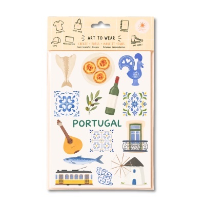 Conjunto de estampas termocolantes com motivos portugueses