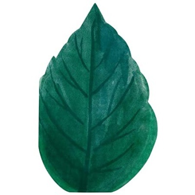 Prato decorativo verde em forma de folha com textura veias.