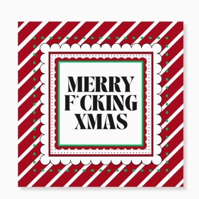 Cartão de papel quadrado com texto de Natal