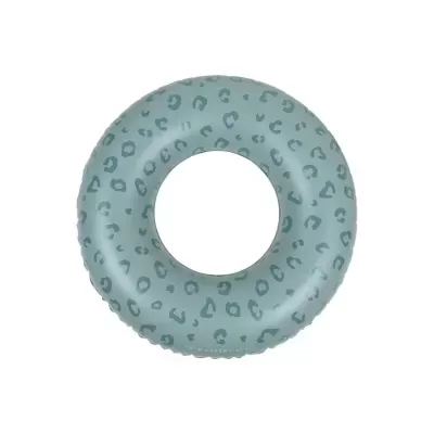 Boia insuflável redonda com padrão de leopardo azul acinzentado