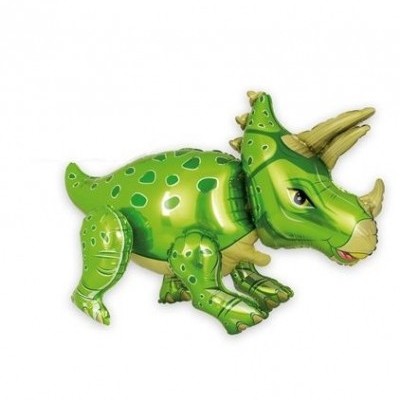 Balão de hélio em forma de dinossauro verde Tricerátopo
