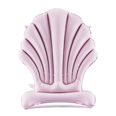 Flutuador insuflável rosa em forma de concha marinha