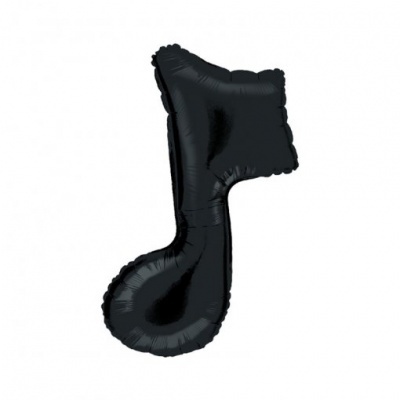 Balão preto em formato de nota musical
