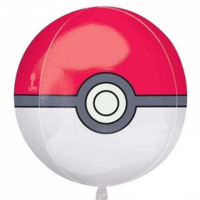 Balão em forma de Pokebola vermelho e branco