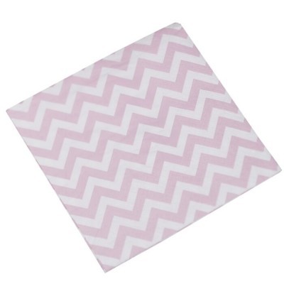 Lenço quadrado rosa claro com padrão zigzag branco