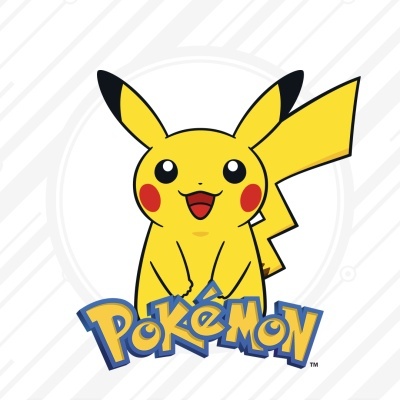 Desenho do Pikachu com texto Pokémon