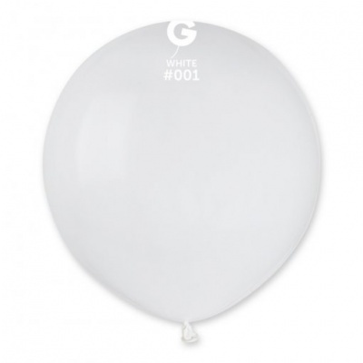 Balão branco de látex com texto impresso G WHITE #001