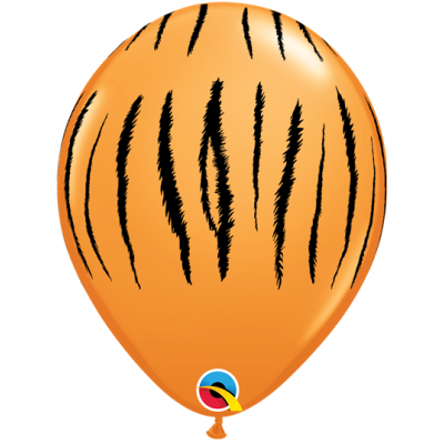 Balão laranja com riscas pretas de pele de tigre