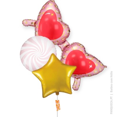 Conjunto de balões metálicos coloridos variados