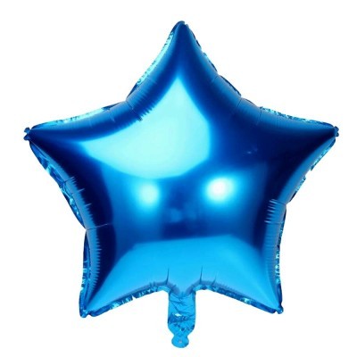 Balão azul metálico em forma de estrela