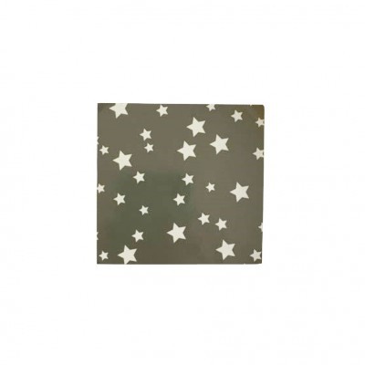 Guardanapo quadrado cinzento esverdeado com estrelas brancas