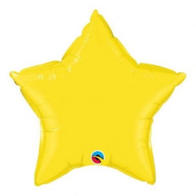 Balão amarelo metalizado em forma de estrela