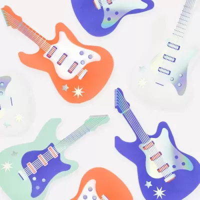 Padrão de guitarras elétricas coloridas sobre fundo branco