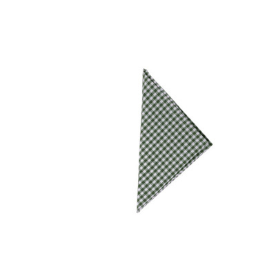 Lenço triangular verde e branco com padrão xadrez