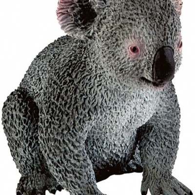 Figura decorativa de coala cinzento com orelhas rosadas