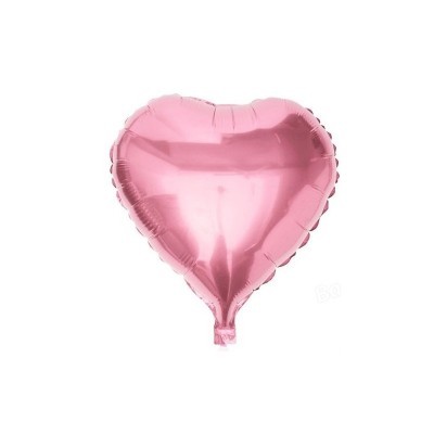 Balão metálico rosa em forma de coração