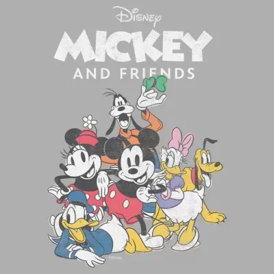 Desenho personagens Disney Mickey and Friends com texto