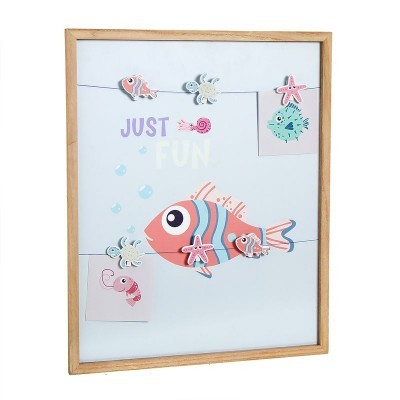Quadro decorativo com peixes e texto JUST FUN