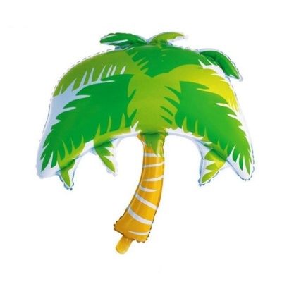 Balão de foil em forma de palmeira verde e laranja